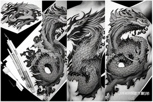 A large dragon like in anime named berserk tattoo idea