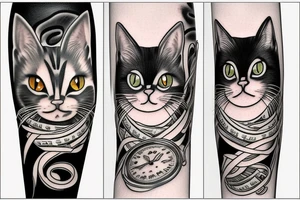 cat with money tattoo idea