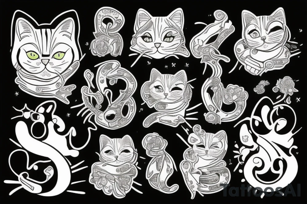 cat with money tattoo idea