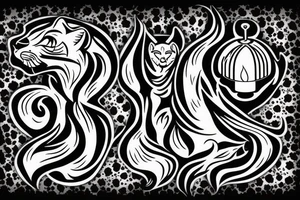 Dome blowen out candles, one stil burning Starts a fire, in the fire you der a cheetah tattoo idea