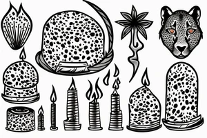 Dome blowen out candles, one stil burning Starts a fire, in the fire you der a cheetah tattoo idea