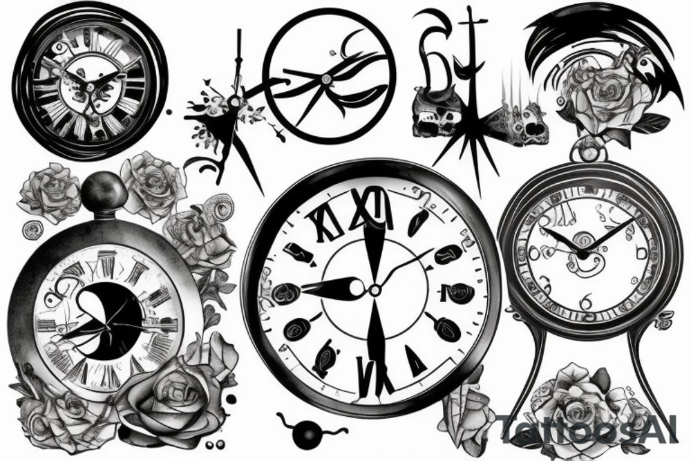 sand clock that top has life that leaks to the bottom of death tattoo idea