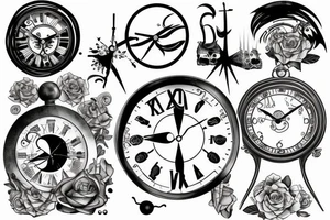 sand clock that top has life that leaks to the bottom of death tattoo idea