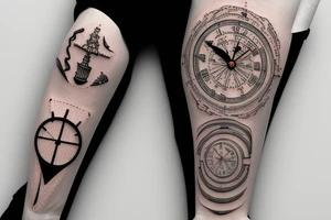sand clock that top has life that leaks to the bottom of death tattoo idea