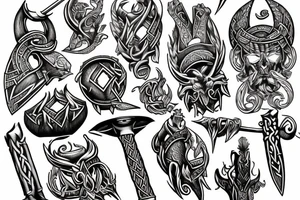 viking hammer and anvil tattoo idea