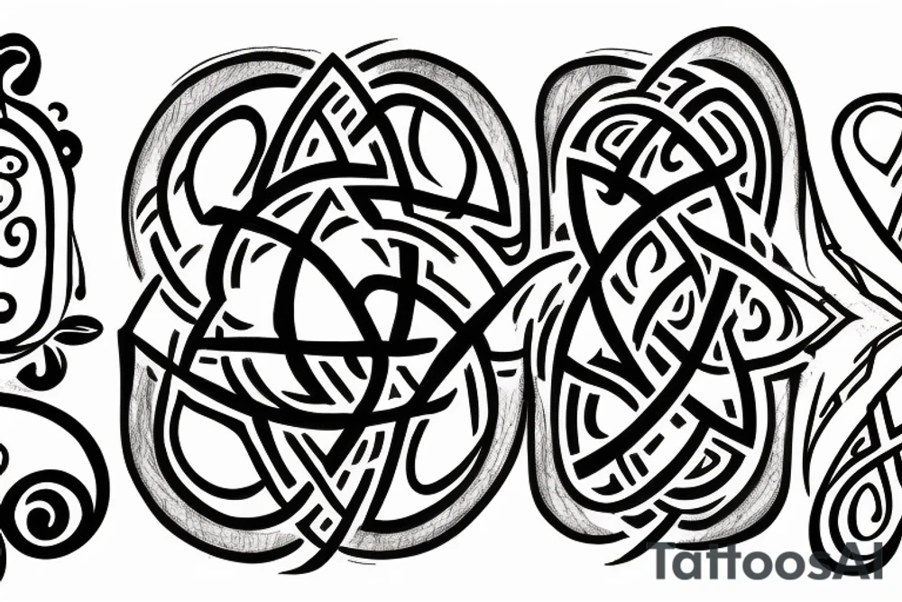 Triquetra, arm, bands tattoo idea