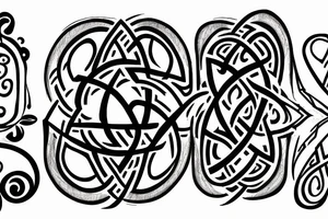 Triquetra, arm, bands tattoo idea