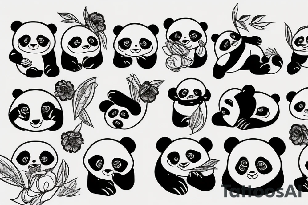 Evil panda tattoo idea