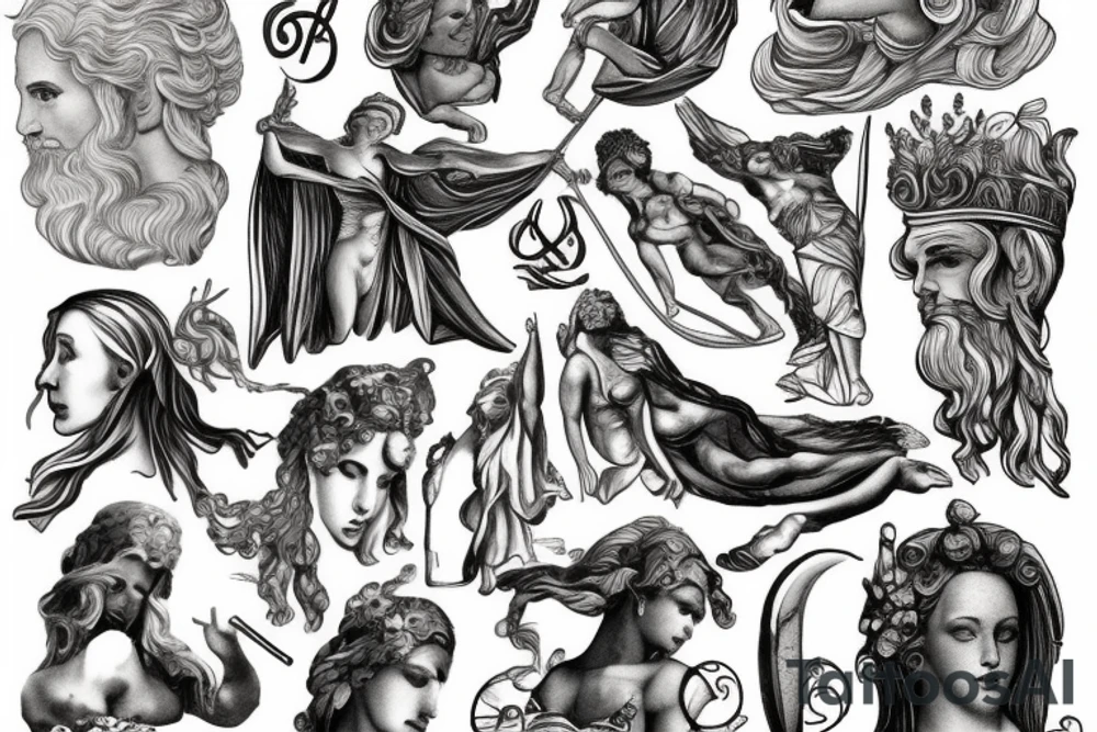 Greek mythology word tattoo idea