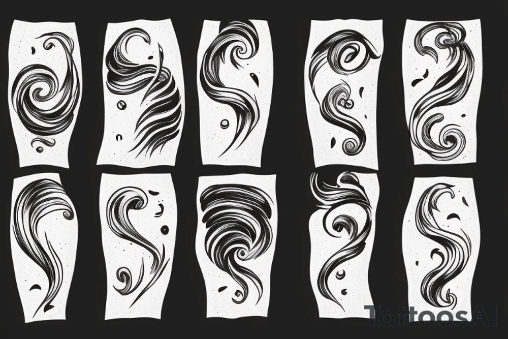 wave sea with an arm swimmer tattoo idea