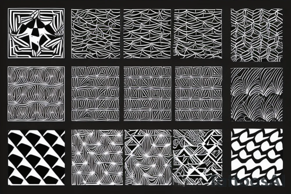 geometric pattern with snake tattoo idea