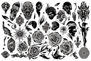 stoicism related tattoo sleeve tattoo idea