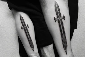 The shards of Aragorn's sword Andúril in a minimalist design with a focus on the linework tattoo idea