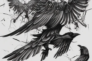 Decaying crow tattoo idea