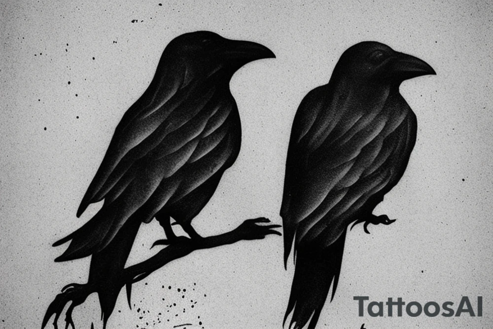 Decaying crow tattoo idea
