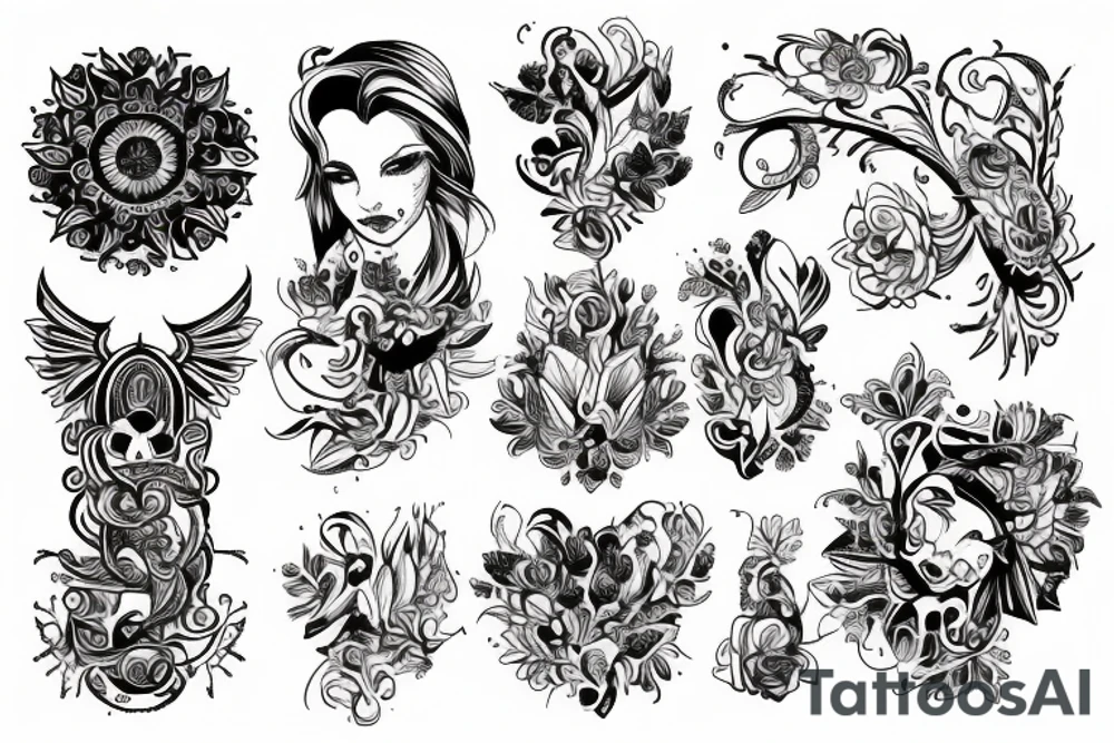 Медоед в старославянском стиле tattoo idea