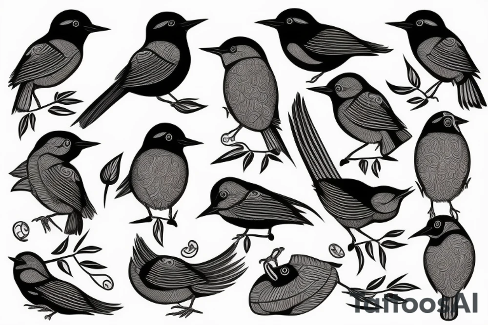 honeyeater in the Old Slavic style tattoo idea