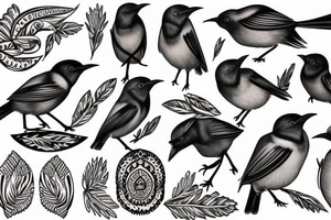 honeyeater in the Old Slavic style tattoo idea