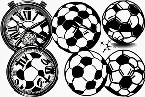 Soccer ball clock tattoo idea