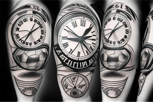 Soccer ball clock tattoo idea