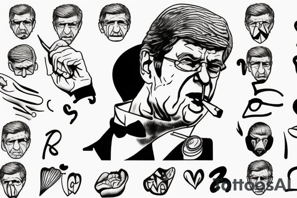 arsene wenger blowing a kiss tattoo idea