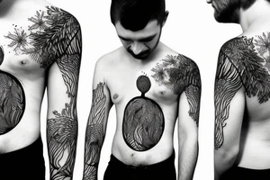 man asleep under a tree tattoo idea
