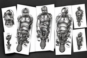 Samus aran kneeling with a smoking gun tattoo idea