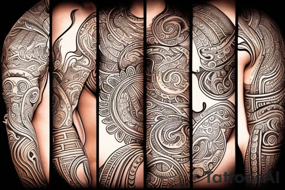 Hindu Mythology with a blend of time, space, fire, water, air. tattoo idea