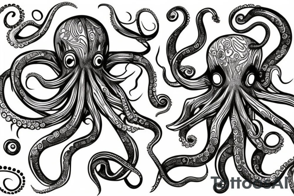 an octopus with wings tattoo idea