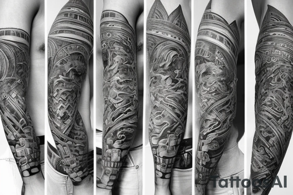Blend of time, air, fire, water, earth . tattoo idea