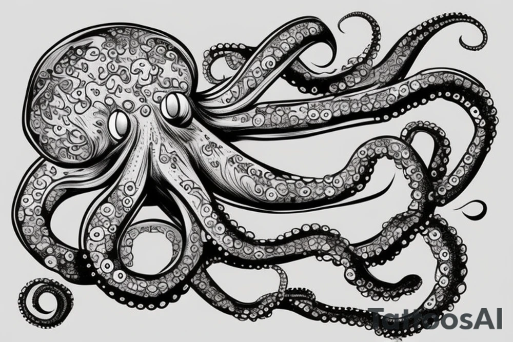 an octopus with Slash tattoo idea