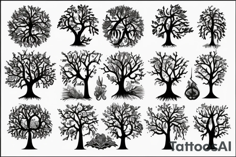 medieval tree tattoo idea