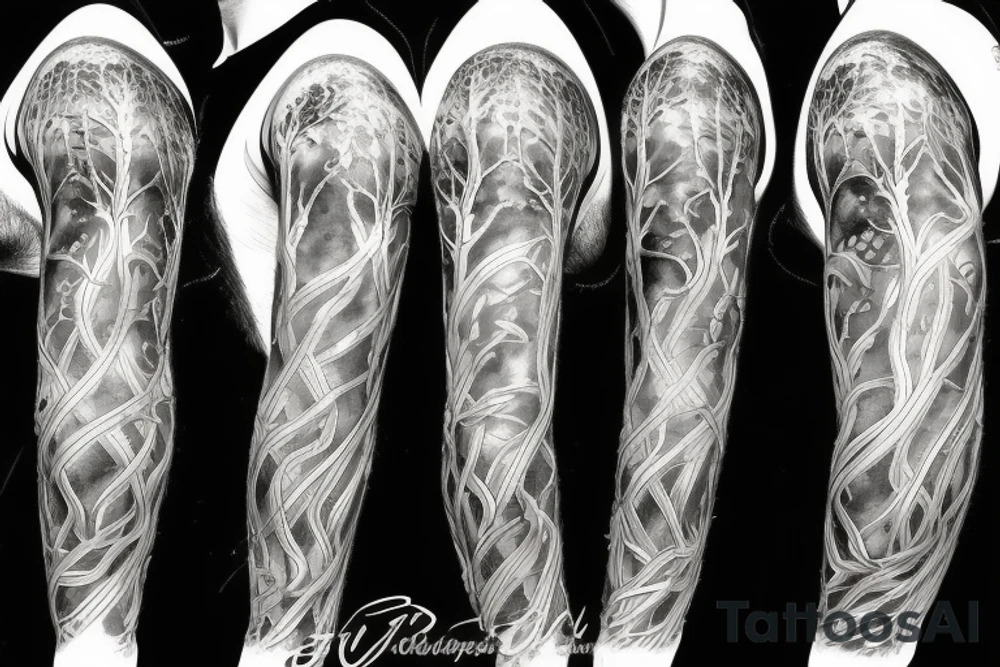 man asleep under tree tattoo idea