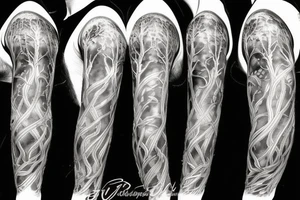 man asleep under tree tattoo idea