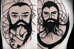 Bearded man at peace tattoo idea
