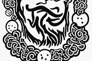 Bearded man at peace tattoo idea