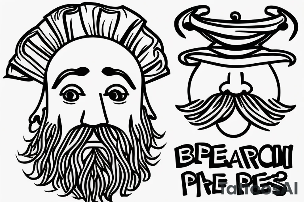 Bearded man at peace as monk tattoo idea