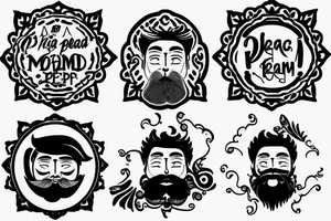 Bearded man at peace as monk tattoo idea