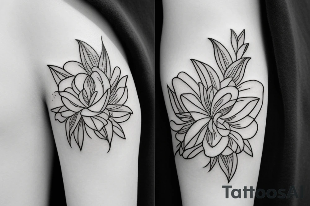 gardenia simple line tattoo tattoo idea