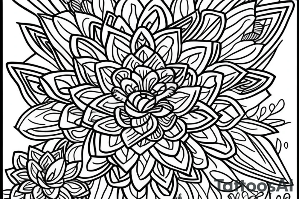 a lotus drawn out of letters JEET tattoo idea