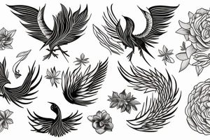phoenix and gardenia simple line tattoo tattoo idea