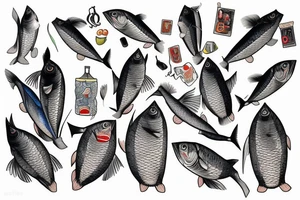 shoal of mackerel tattoo idea