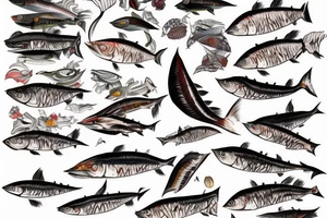shoal of mackerel tattoo idea