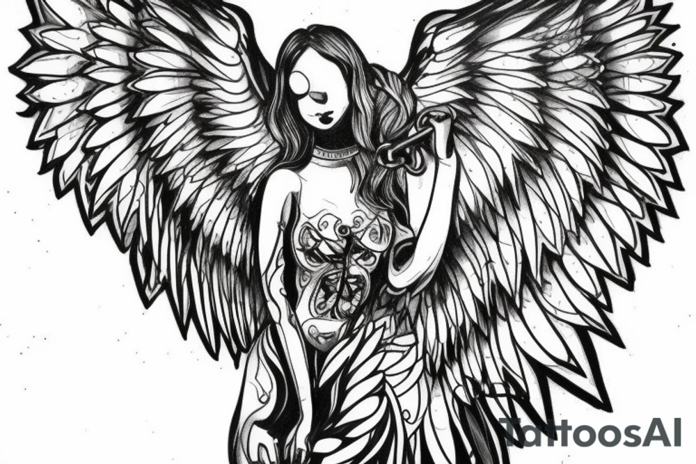 Chained Angel tattoo idea