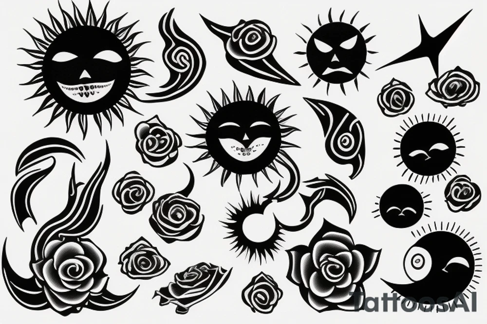 Sun Moon Eath water tattoo idea