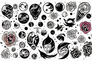 man arm space colored tattoo idea