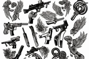 cupids guns tattoo idea