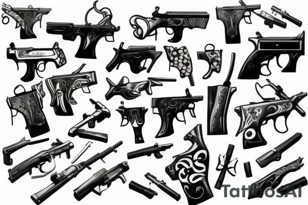 cupids guns tattoo idea