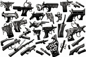 cupids guns tattoo idea