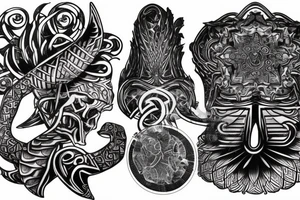 3d ankh bio engineering tattoo idea